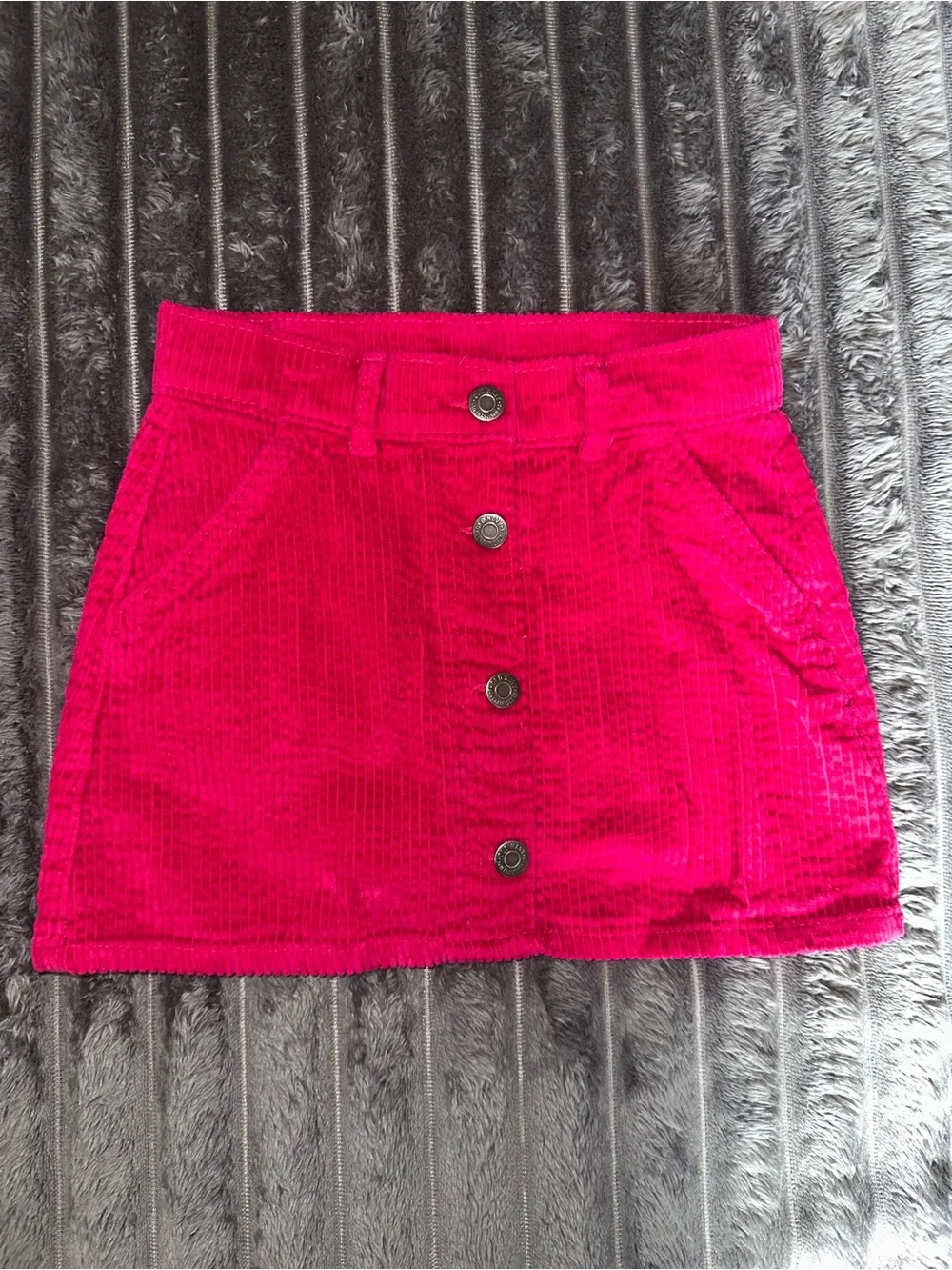 Old Navy girls Corduroy Button-Front Skirt in Black, Pink, and yellow